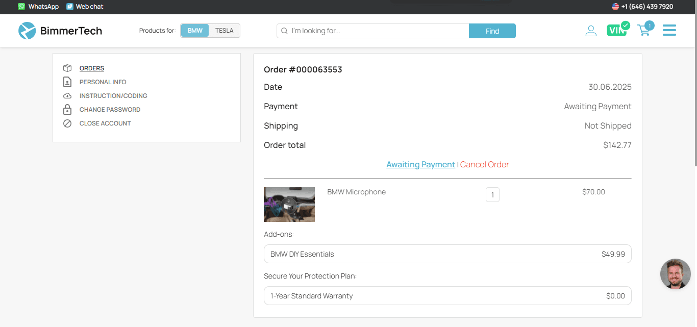User Account & Order Management